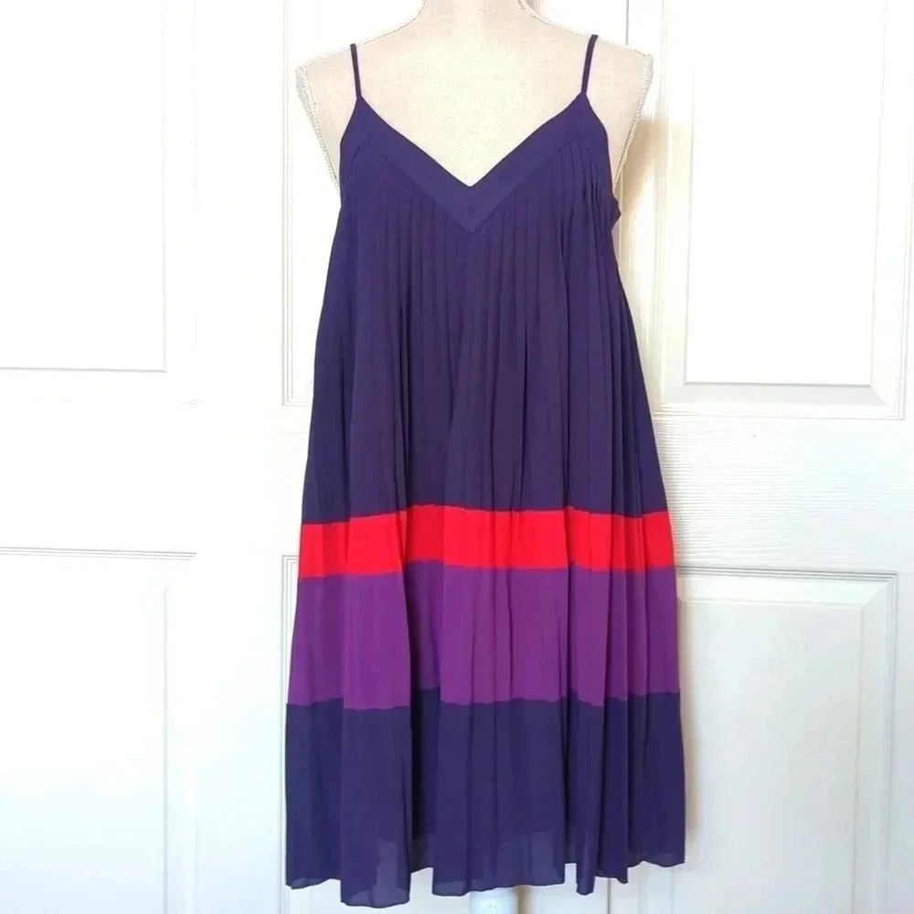 Corey Lynn Calter Purple color lock Pleated Dress